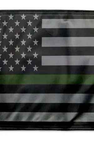Last Chance USA Subdued Thin Green Line 12"x18" Forever Wave Flag for Jeep Wrangler LJ 2003-2006