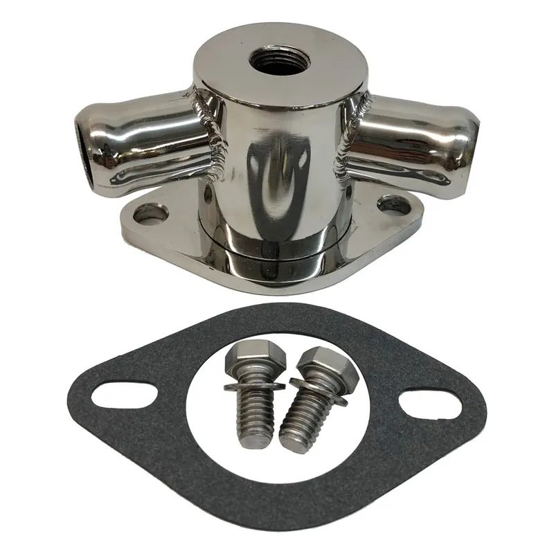 Free Returns Polished Water Outlet Divider With Bypass Hole & 1" Slip-on Hose Outlets - Wide Angle 140°