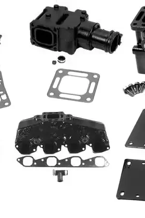 Free Returns Stock Mercury OEM Big Block Chevy 454/502 Cast Iron 4" Exhaust Manifold, 6" Spacer and Riser Kit - 807078T08