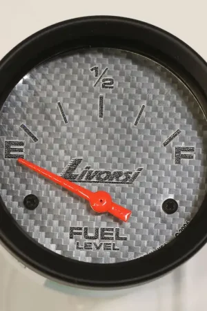 2-5/8" Electric 240-33 OHM Fuel Level Gauge, Silver Fiber Face, Polished SS Mega Rim Special Offer