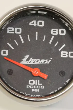 2-5/8" Electric 80 PSI Oil Pressure Gauge, Black Face, Polished SS Mega Rim Don't Miss Out
