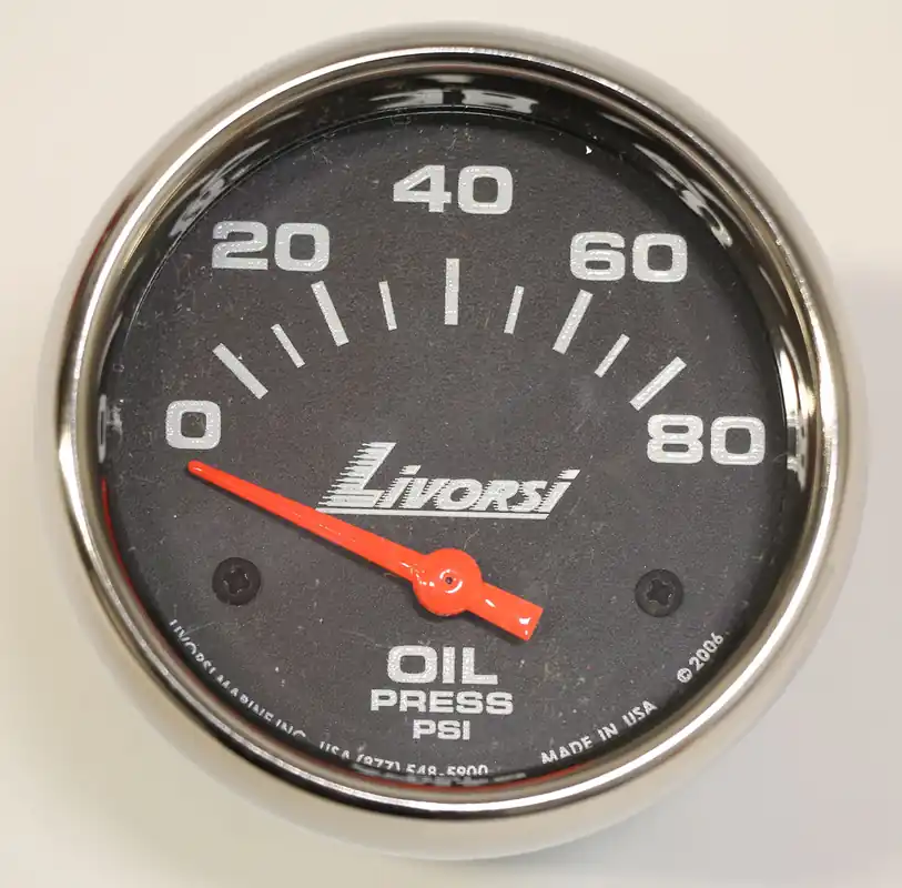 2-5/8" Electric 80 PSI Oil Pressure Gauge, Black Face, Polished SS Mega Rim Don't Miss Out