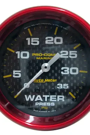 0-35 PSI Mechanical Water Pressure Gauge 2-5/8" - Custom Colored Rim Direct From Factory