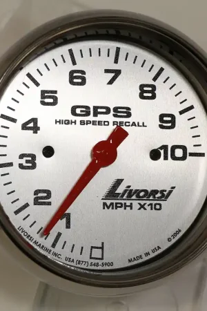 Professional Grade 3-3/8" GPS 100 MPH Speedometer, Platinum Face, Polished SS Mega Rim