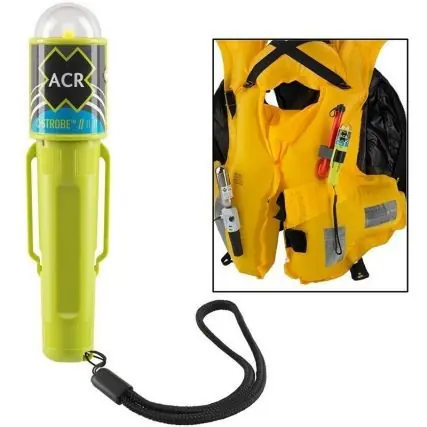 ACR 3964.1 C-Strobe¢ H2O, LED Life Jacket Emergency Signal w/Clip, Velcro strap, water-activated, USCG, SOLAS. ("AA batteries required but NotIncluded) Carded Last Chance