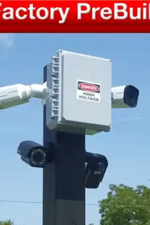 Popular Enviro Cams EGSPB-1B Triple Lane/Entry or Gate IP Security Camera System (1 Pole)