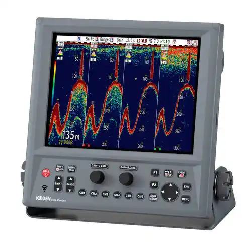 Hassle-Free Returns Koden CVS-FX1 12.1" Color LCD, 3kW Broadband Echo Sounder, Quad Frequency (24kHz-240kHz selectable)