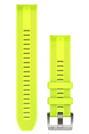 Garmin New OEM QuickFit® 22 Watch Straps Amp Yellow Silicone Strap, 010-13225-05 While Supplies Last