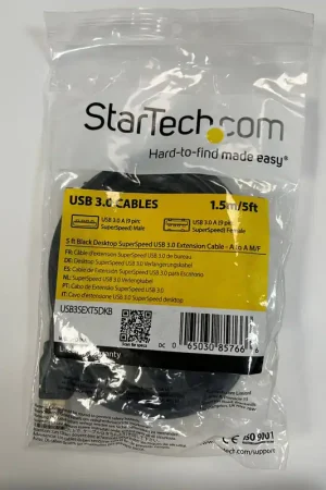 New Arrival Startech USB3SEXT5DKB 5-FT MALE TO FEMALE USB 3.0 DESK-TOP EXTENSION