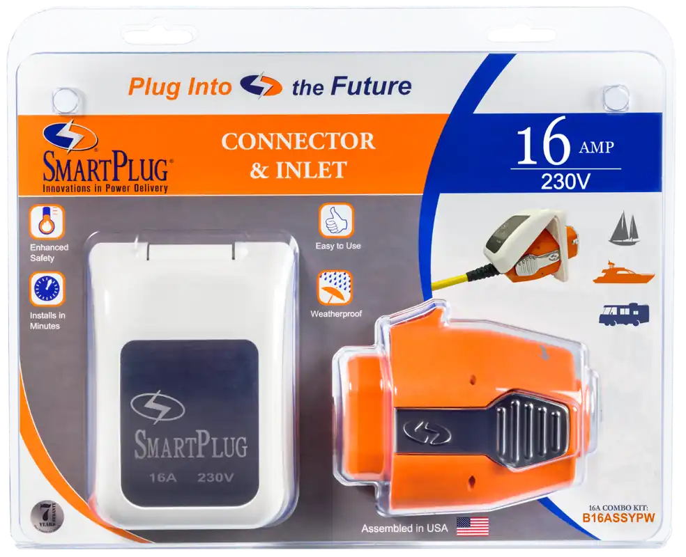 16 amp White Inlet & Female Connector Combo Kit Brand New
