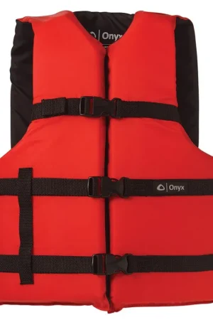 Certified Onyx Nylon General Purpose Life Jacket - Adult Universal - Red