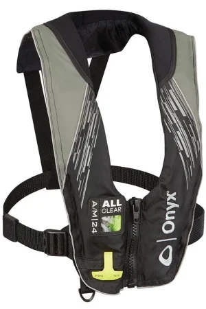 Best Price Onyx A/M-24 Series All Clear Automatic/Manual Inflatable Life Jacket - Grey - Adult