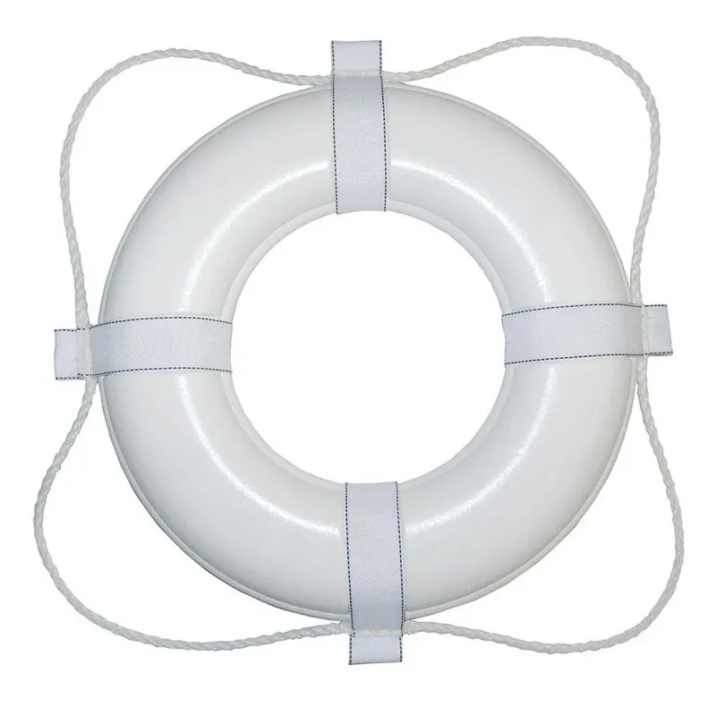 While Supplies Last Taylor Made Foam Ring Buoy - 24" - White w/White Grab Line