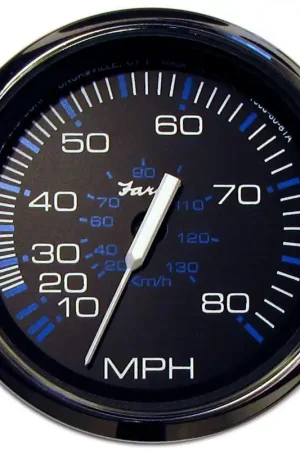 One Day Deal Faria Chesapeake Black 4" Speedometer - 80MPH (Pitot)
