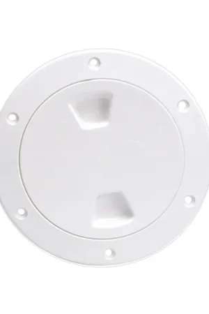 Beckson 4" Smooth Center Screw-Out Deck Plate - White Free Returns