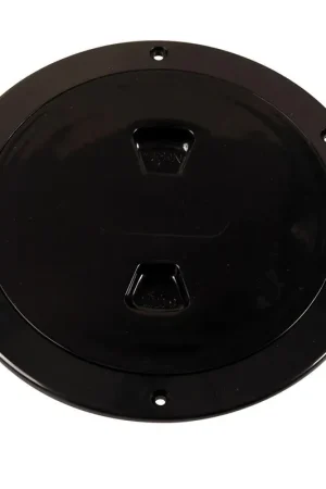 Authentic Beckson 6" Smooth Center Screw-Out Deck Plate - Black