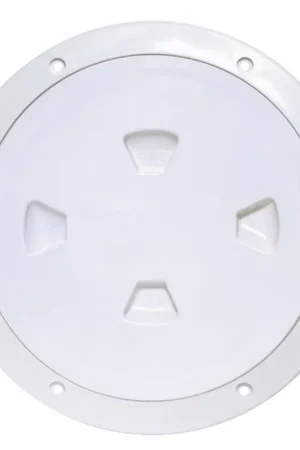 Beckson 8" Smooth Center Screw-Out Deck Plate - White Hassle-Free Returns