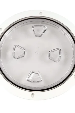 Beckson 8" Clear Center Screw-Out Deck Plate - White Clearance