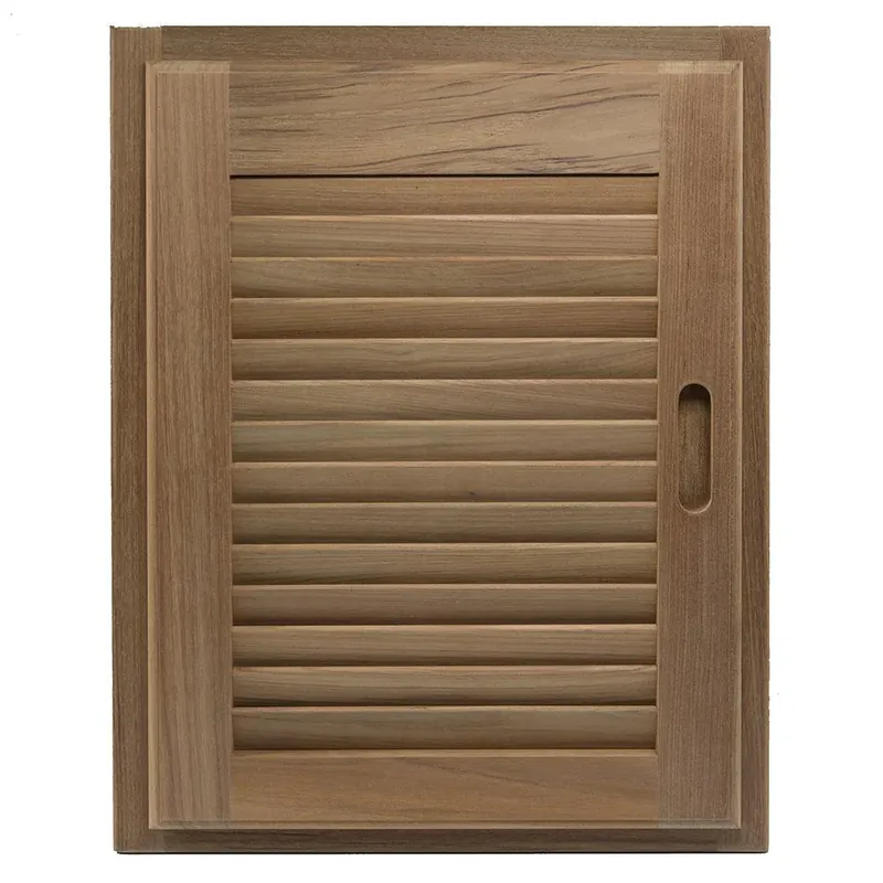 Affordable Whitecap Teak Louvered Door & Frame - Right Hand - 15" x 20"