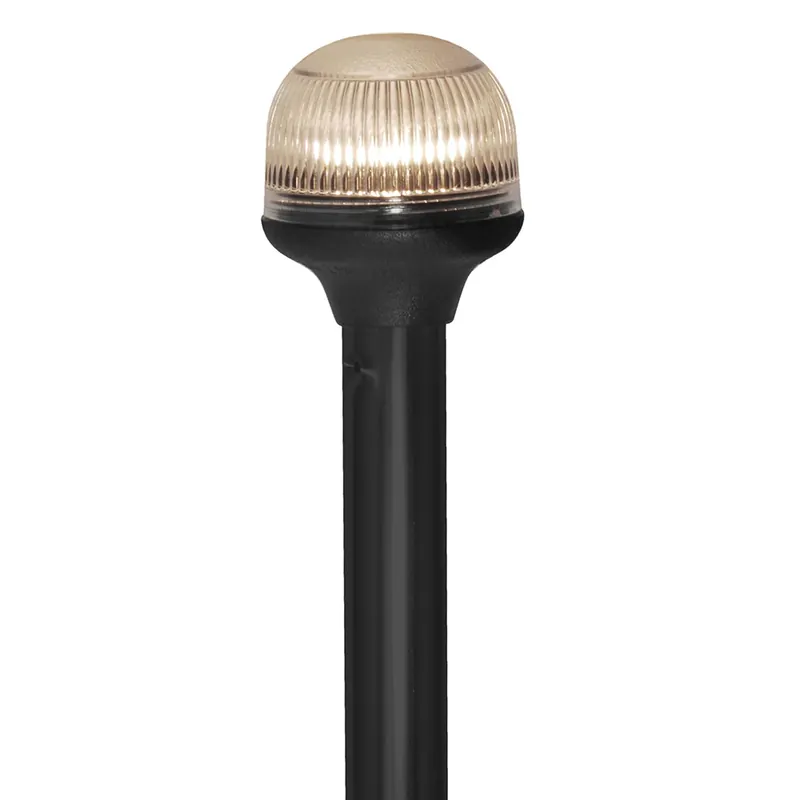Attwood All-Around Fold-Down Incandescent Anti-Glare Lens Light - 12" Black Plastic Pole - 12V - Horizontal Comp Base Weekend Sale