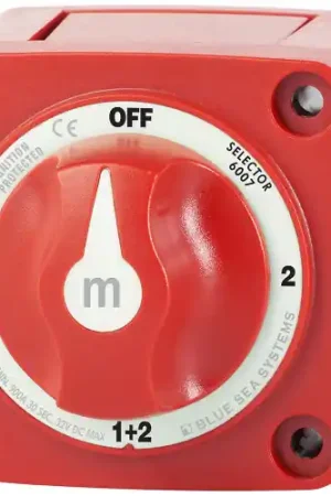 Best Price Blue Sea 6007 m-Series (Mini) Battery Switch Selector Four Position Red 6007